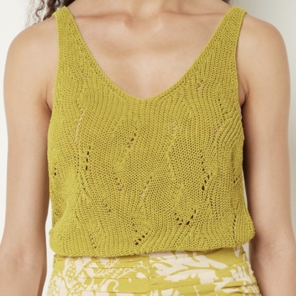 Ted Baker Women top mustard-yellow knit  tank top. - Picture 9 of 9